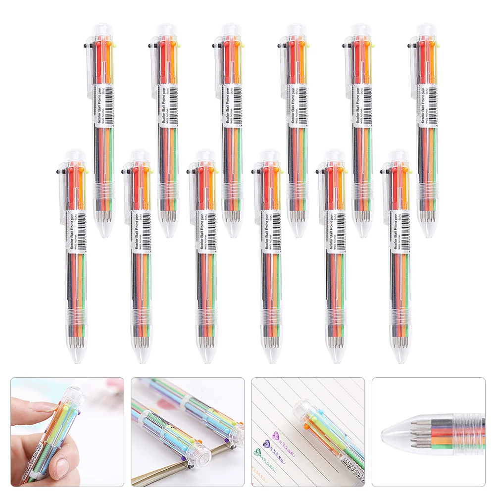 12 Pcs 6 Color Multicolor Ballpoint Pen Pens Multi-color Multicolor Retractable Roller Plastic Student Stationery
12 Pcs 6 Color Multicolor Ballpoint Pen Pens Multi-color Multicolor Retractable Roller Plastic Student Stationery