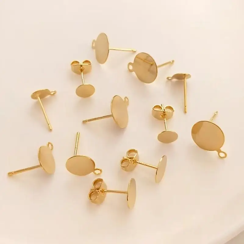 14K Gold Plated Disc S925 silver needle with hanging flat ear studs Flat ear pins DIY handmade jewelry material
14K Gold Plated Disc S925 silver needle with hanging flat ear studs Flat ear pins DIY handmade jewelry material