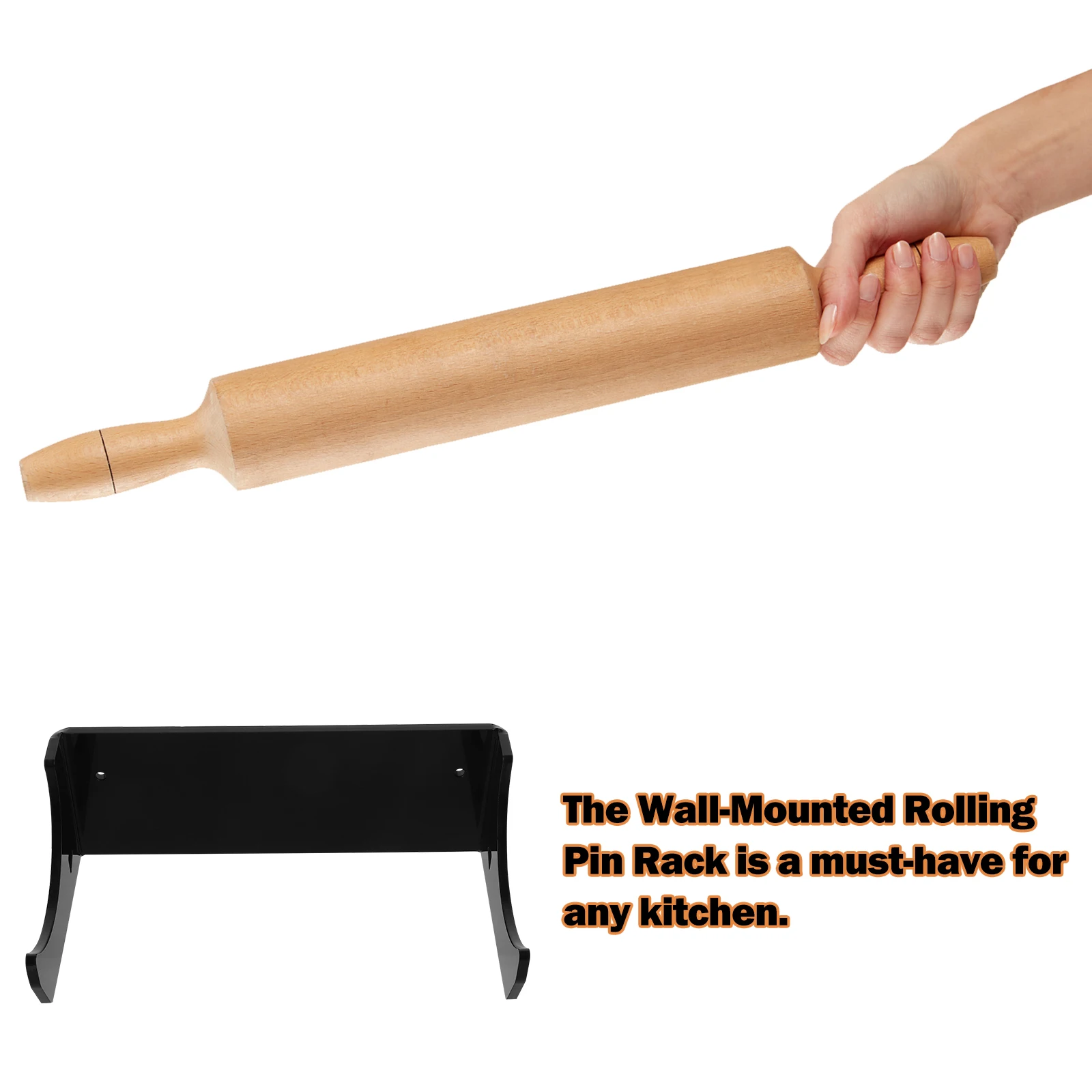 2 Pcs Black Acrylic Wall Mount Rolling Pin Stand Racks Multipurpose Kitchen Storage Hanger For Baking Tools Display
2 Pcs Black Acrylic Wall Mount Rolling Pin Stand Racks Multipurpose Kitchen Storage Hanger For Baking Tools Display
