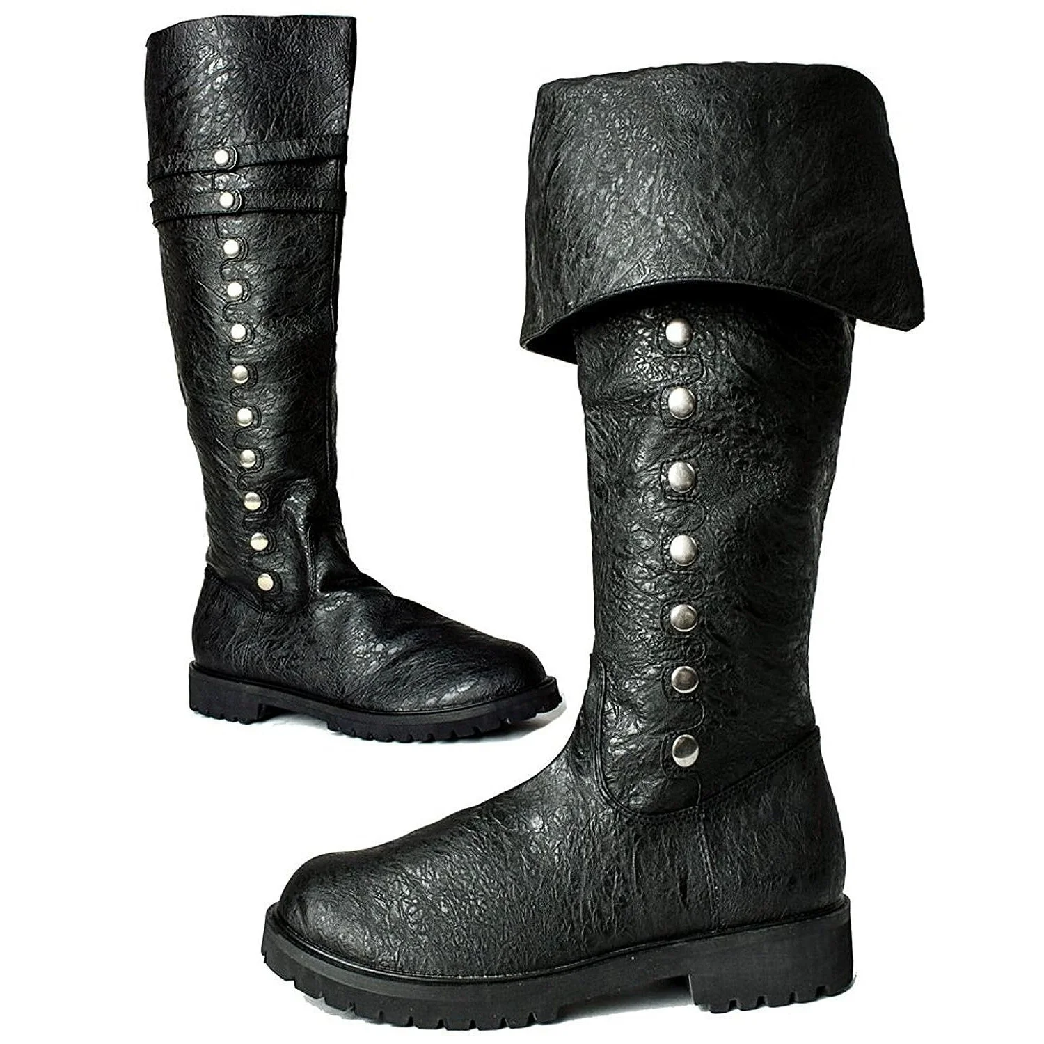 Men's Vintage Faux Leather Fold Over Cuff Knee High Boots Vertical Metal Rivet Decor Round Toe Low Block Sole Medieval Footwear
Men's Vintage Faux Leather Fold Over Cuff Knee High Boots Vertical Metal Rivet Decor Round Toe Low Block Sole Medieval Footwear