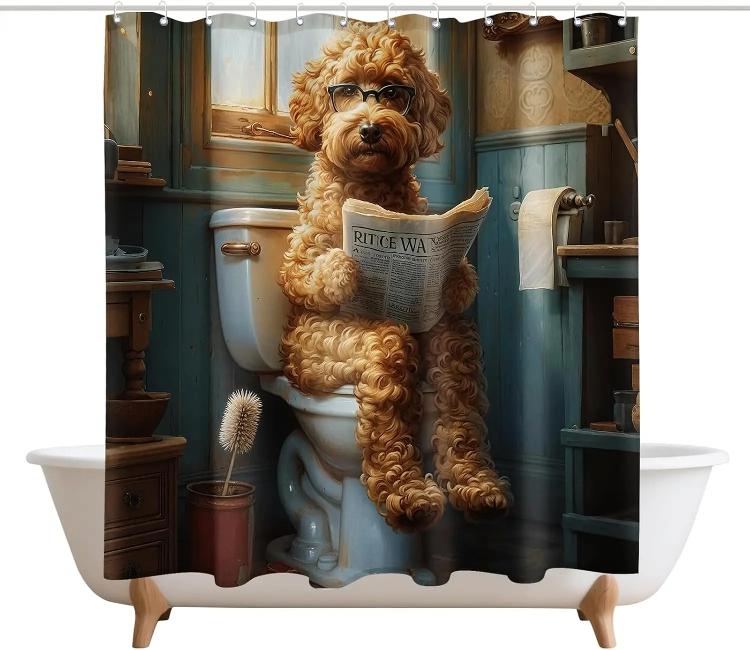 Милая плюшевая собака, занавески для душа, забавная собака, сидит, ретро, декор для туалетной двери сарая, полиэфирная ткань, водонепроницаемые занавески для ванной комнаты, набор с
Милая плюшевая собака, занавески для душа, забавная собака, сидит, ретро, декор для туалетной двери сарая, полиэфирная ткань, водонепроницаемые занавески для ванной комнаты, набор с