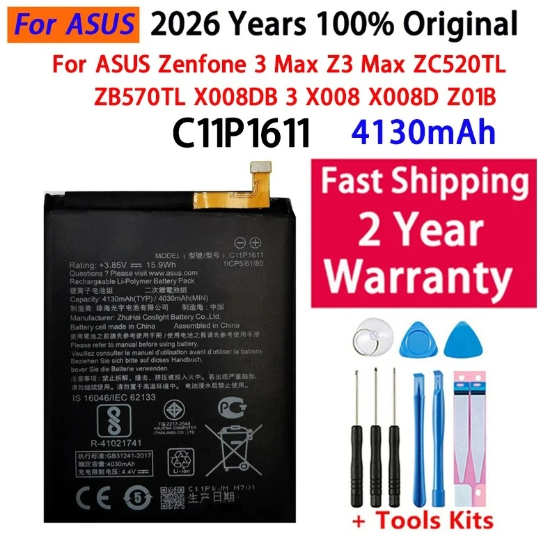 High Quality Battery For ASUS Zenfone 3 Max Z3 Max ZC520TL X008DB 3 X008 X008D X018DC Z01B ZB570TL C11P1611 4130mAh Batteries
High Quality Battery For ASUS Zenfone 3 Max Z3 Max ZC520TL X008DB 3 X008 X008D X018DC Z01B ZB570TL C11P1611 4130mAh Batteries