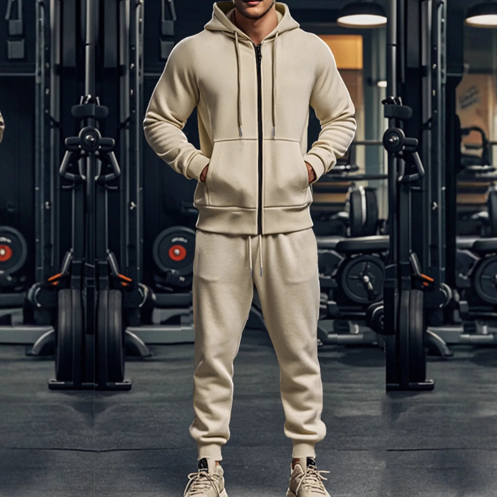 Мужской зимний спортивный костюм на толстой флисовой подкладке, толстовка с капюшоном на молнии, комплект брюк для бега, теплая спортивная одежда для бега, фитнеса и улицы
Мужской зимний спортивный костюм на толстой флисовой подкладке, толстовка с капюшоном на молнии, комплект брюк для бега, теплая спортивная одежда для бега, фитнеса и улицы