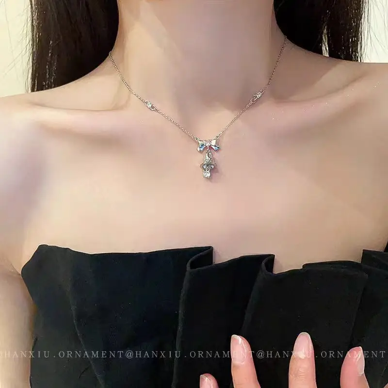 Titanium steel premium bow Christmas bell necklace female niche temperament simple neck chain Christmas gift for girlfriend
Titanium steel premium bow Christmas bell necklace female niche temperament simple neck chain Christmas gift for girlfriend