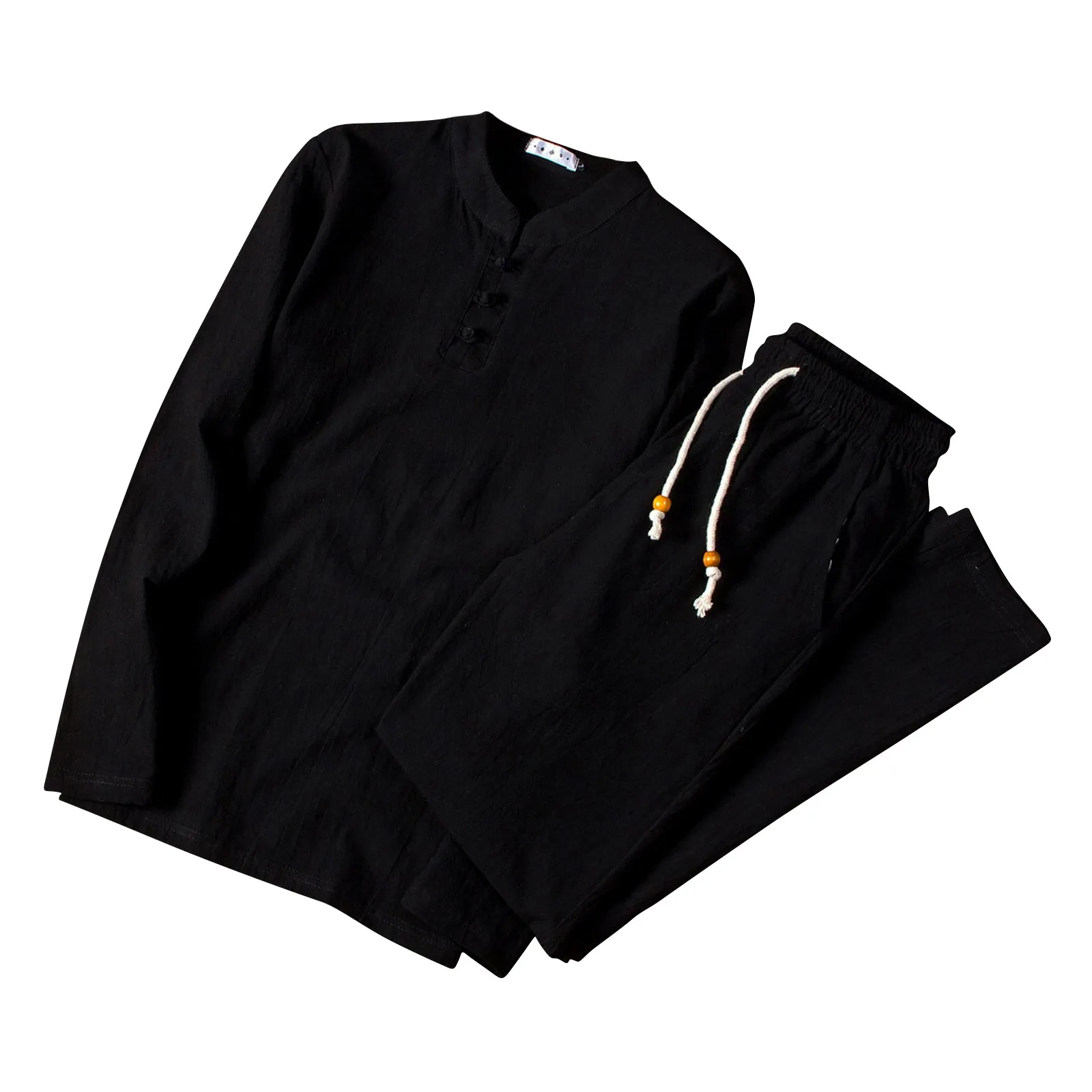 Men'S Cotton Linen Set Trend Chinese Style Solid Long-Sleeved Elastic Waist Drawstring Pants Set Loose Casual Two-Piece Set
Men'S Cotton Linen Set Trend Chinese Style Solid Long-Sleeved Elastic Waist Drawstring Pants Set Loose Casual Two-Piece Set
