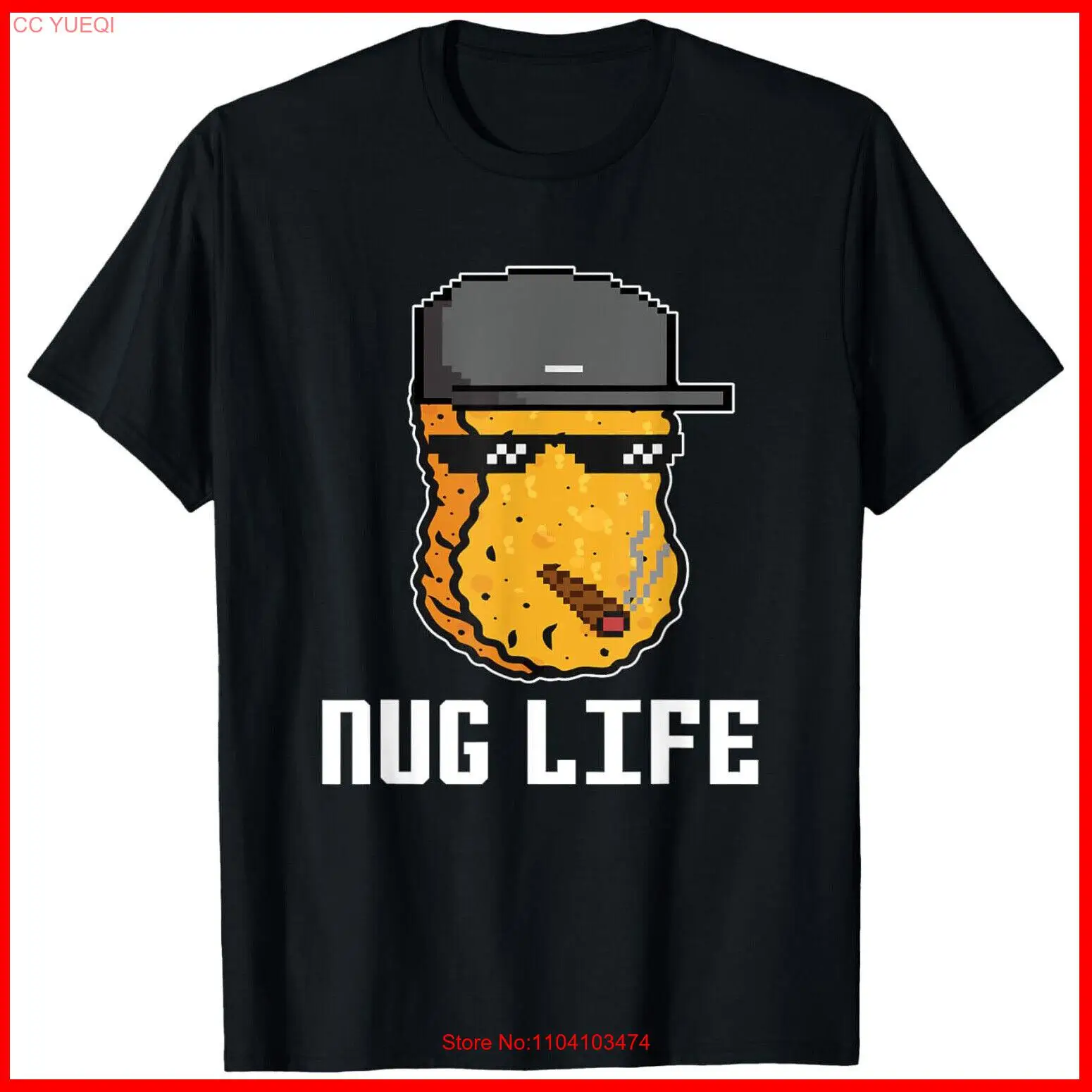 Nug Life Nugget Lover Chicken Nuggets Fast Food Eater Thug Black Cotton T-Shirt
Nug Life Nugget Lover Chicken Nuggets Fast Food Eater Thug Black Cotton T-Shirt