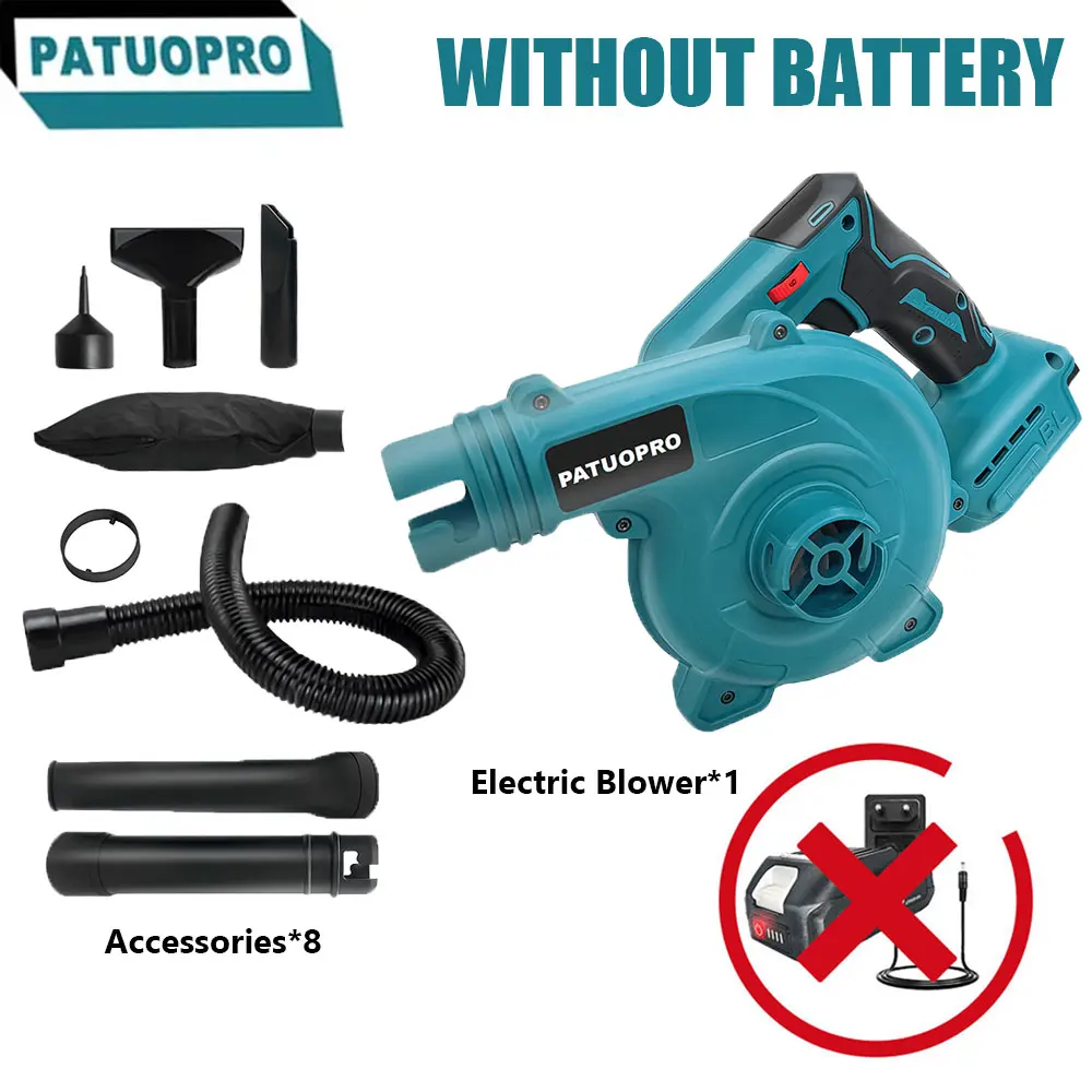 PATUOPRO Brushless Electric Air Blower Portable Leaf Computer Dust Collector Cleaning Tools For Makita 18V Battery(No Battery)
PATUOPRO Brushless Electric Air Blower Portable Leaf Computer Dust Collector Cleaning Tools For Makita 18V Battery(No Battery)