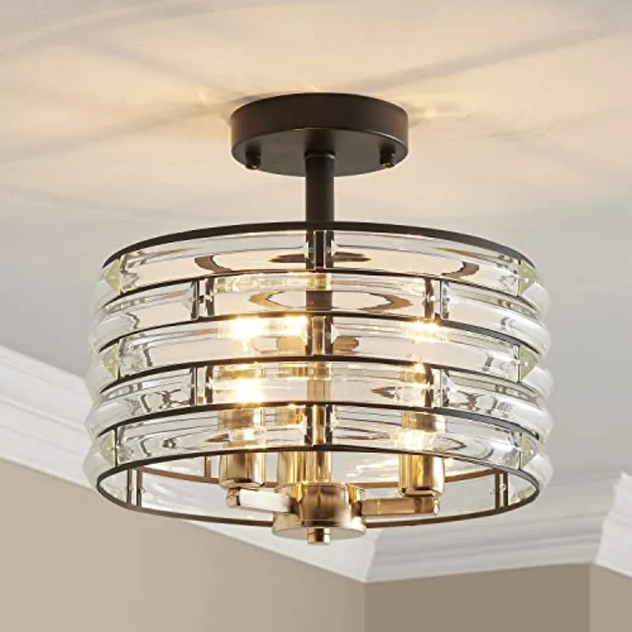 CH015BB Crystal Semi Flush Mount Ceiling Light Fixture E12 Base 3-Lights D12 x H 9" Crystal Lamp Shade Light and Matte Finish
CH015BB Crystal Semi Flush Mount Ceiling Light Fixture E12 Base 3-Lights D12 x H 9" Crystal Lamp Shade Light and Matte Finish