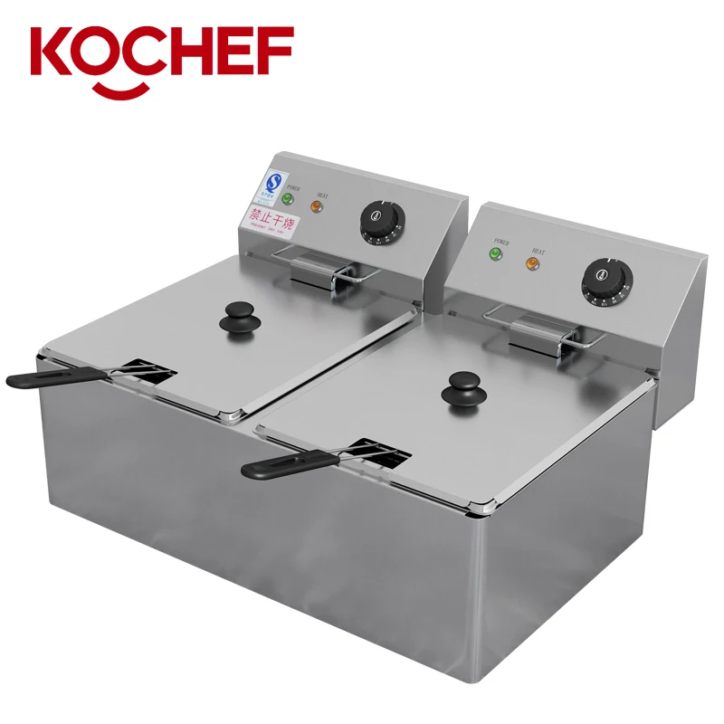 Commercial Hot-Selling Stainless Steel Desktop Electric Fryer 4L 2 Independent Temp Control Mini Frying Equipment for Snack Bars
Commercial Hot-Selling Stainless Steel Desktop Electric Fryer 4L 2 Independent Temp Control Mini Frying Equipment for Snack Bars