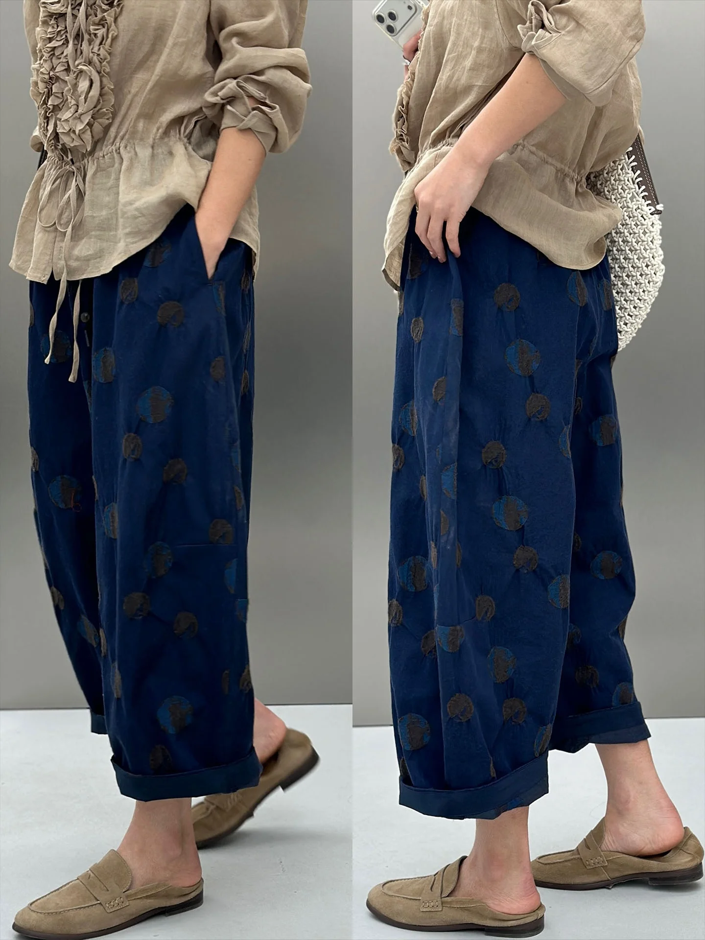 Spring Summer High Waist Wide Leg Pants Women's Casual Cotton Wool Blend Embroidered Floral Print Loose Fit Comfortable Trousers
Spring Summer High Waist Wide Leg Pants Women's Casual Cotton Wool Blend Embroidered Floral Print Loose Fit Comfortable Trousers