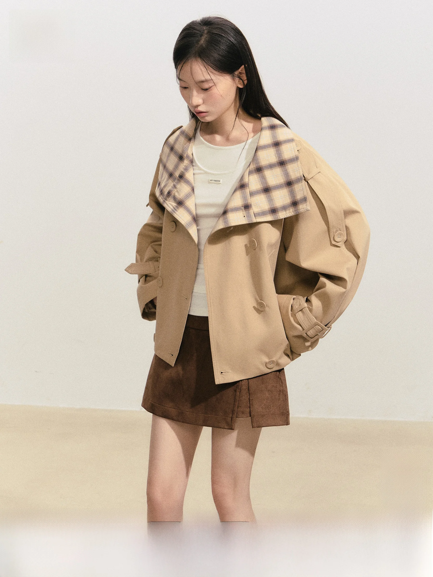 AFFFREEDOM Retro Plaid Shirt Collar Double Row Button Short Korean Style Jacket Coat Women's Loose Fit Cotton Blend Outerwear
AFFFREEDOM Retro Plaid Shirt Collar Double Row Button Short Korean Style Jacket Coat Women's Loose Fit Cotton Blend Outerwear