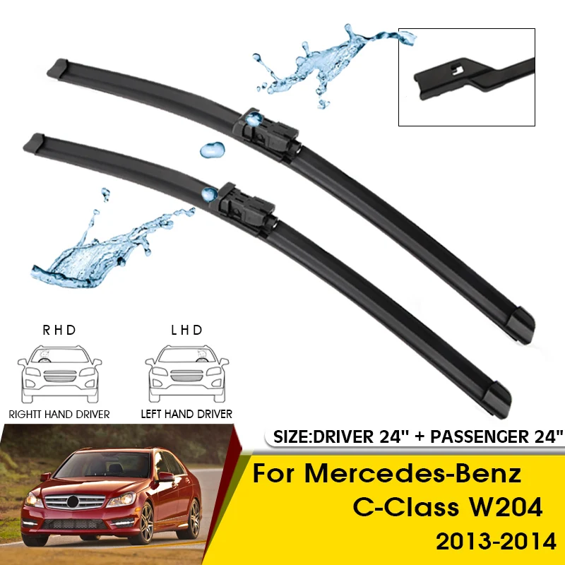 Car Wiper Blades For Mercedes-Benz C-Class W204 2013-2014 Windshield Windscreen Front Window Blades 24"+24" Car Accessories
Car Wiper Blades For Mercedes-Benz C-Class W204 2013-2014 Windshield Windscreen Front Window Blades 24"+24" Car Accessories