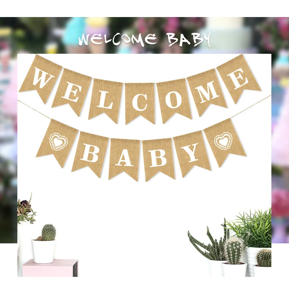 2Set Pull Flag Burlap Banner 2.8m Welcome Baby Bunting Decor for Birthday Celebration Outdoor Indoor Decoration
2Set Pull Flag Burlap Banner 2.8m Welcome Baby Bunting Decor for Birthday Celebration Outdoor Indoor Decoration
