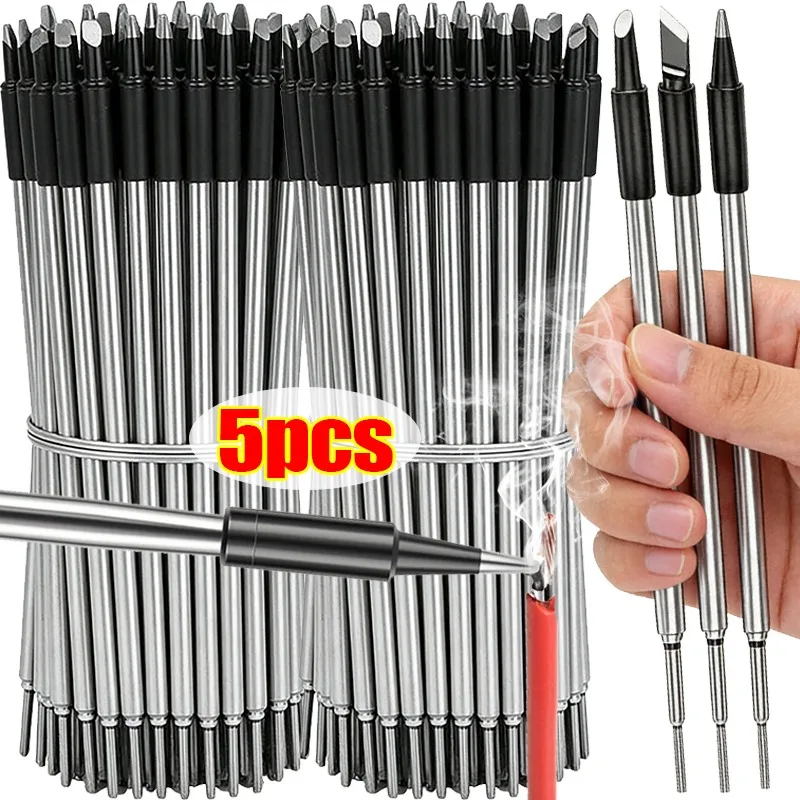 5/1pcs Replacement Soldering Iron Tips Portable Metal Solder Welding Tip Soldering Iron Welding Tools for Desoldering Pyrography
5/1pcs Replacement Soldering Iron Tips Portable Metal Solder Welding Tip Soldering Iron Welding Tools for Desoldering Pyrography