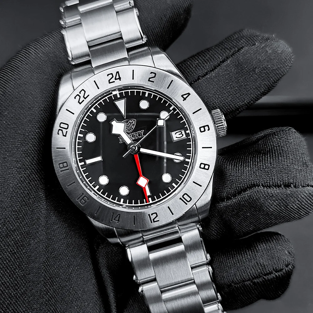 MERY GMT Top Luxury Automatic Mechanical Watches Men 316L Steel Sapphire Diving Waterproof Luminous Casual Military Sport Watch
MERY GMT Top Luxury Automatic Mechanical Watches Men 316L Steel Sapphire Diving Waterproof Luminous Casual Military Sport Watch