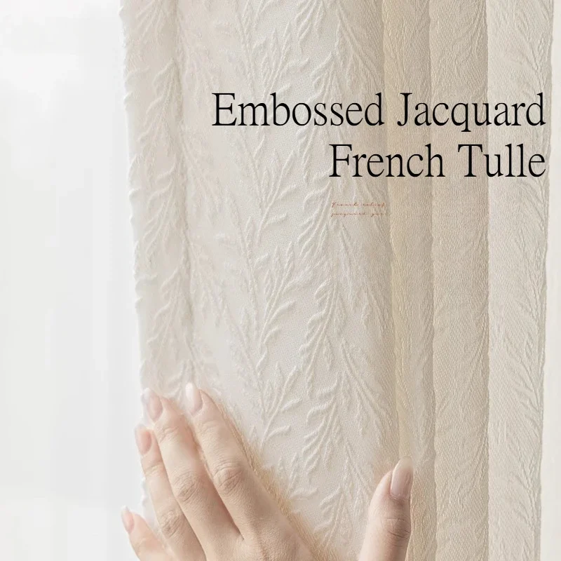 French Retro Relief Cream High-end Luxury Style Curtains Wheat Grain Jacquard Translucent Curtains for Bedroom Living Room
French Retro Relief Cream High-end Luxury Style Curtains Wheat Grain Jacquard Translucent Curtains for Bedroom Living Room