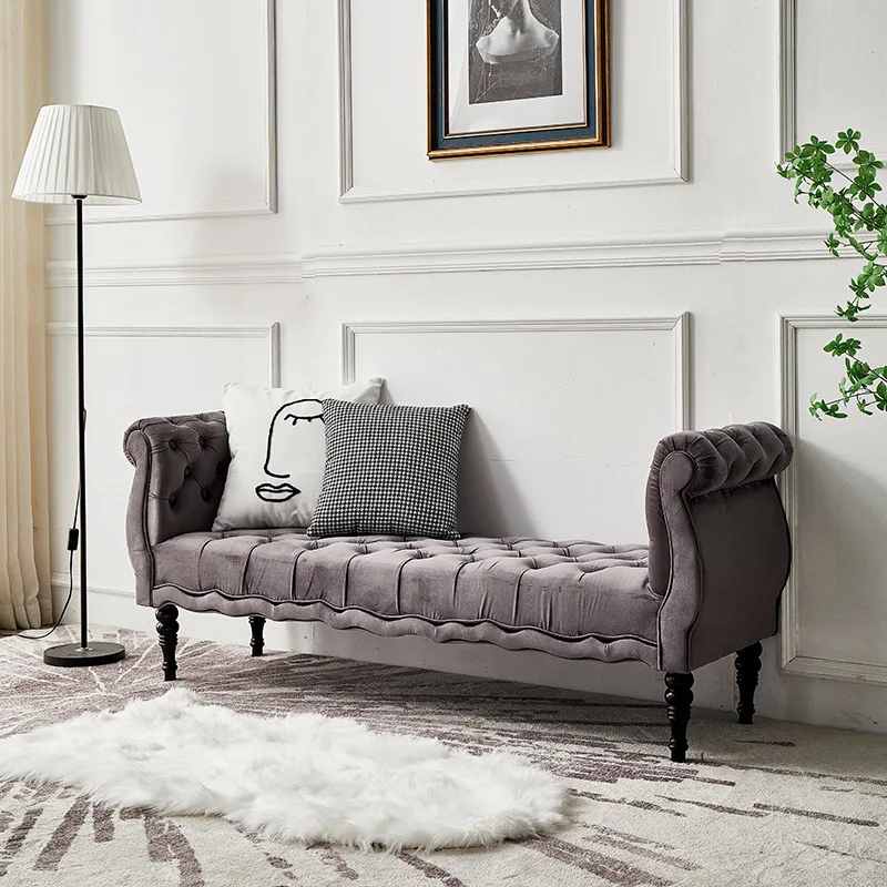 American light luxury fashion bedside stool bedroom strip high stool cloakroom shoe changing sofa stool French simple chair
American light luxury fashion bedside stool bedroom strip high stool cloakroom shoe changing sofa stool French simple chair