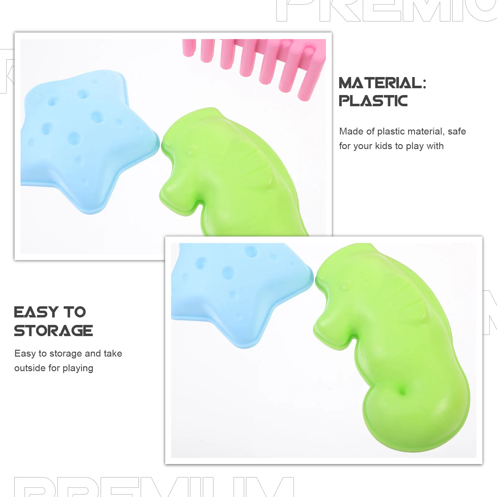 1Set Premium Beach Play Kit 7 Pieces Sand Tools with Pail Rake Shovel Molds for Children Outdoor Water Activities
1Set Premium Beach Play Kit 7 Pieces Sand Tools with Pail Rake Shovel Molds for Children Outdoor Water Activities