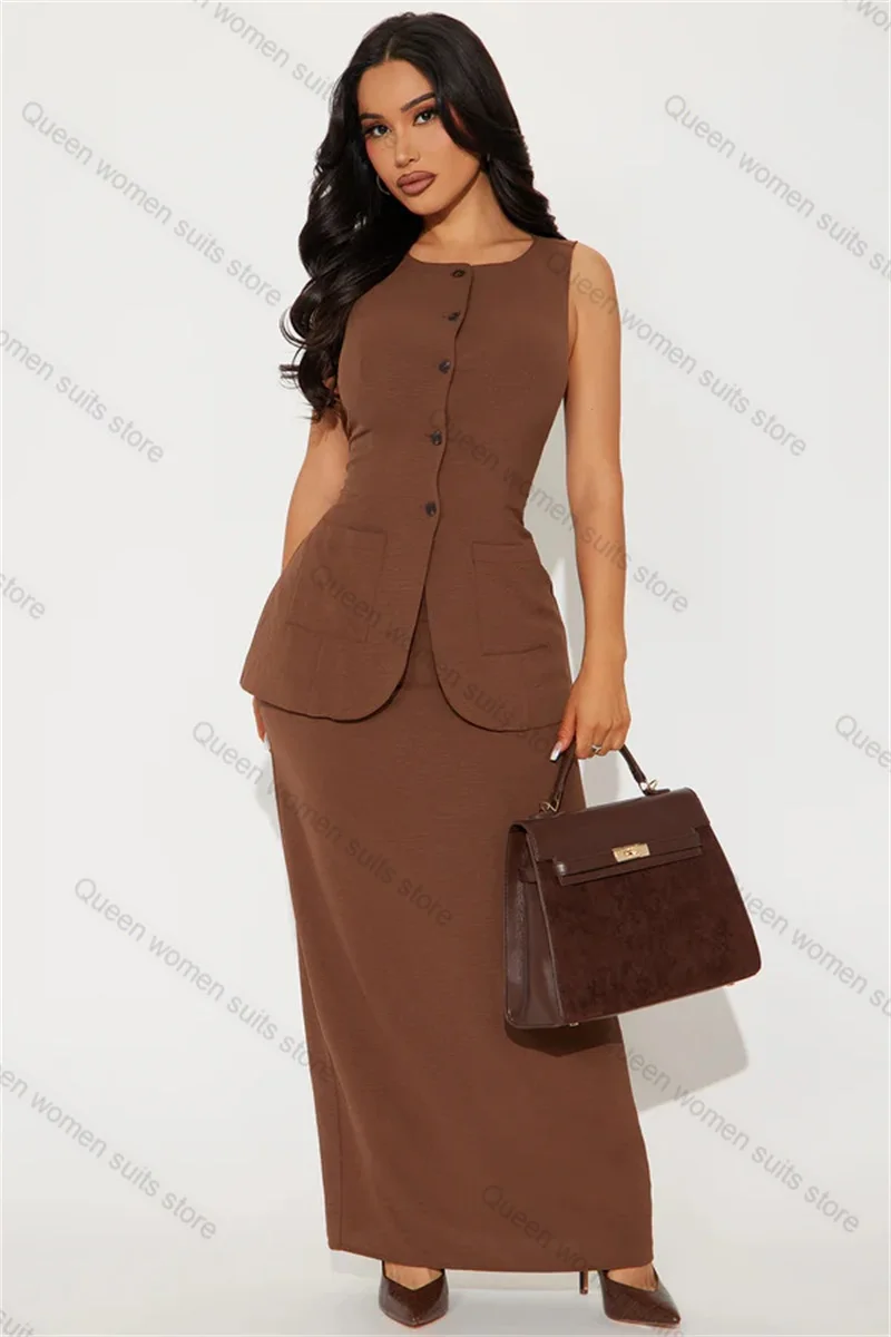 Brown Women Suit Skirt Set 2 Piece Vest+Prom Dress Business Formal Office Lady Jacket Wedding Tuxedo Coat Customized Outfit
Brown Women Suit Skirt Set 2 Piece Vest+Prom Dress Business Formal Office Lady Jacket Wedding Tuxedo Coat Customized Outfit