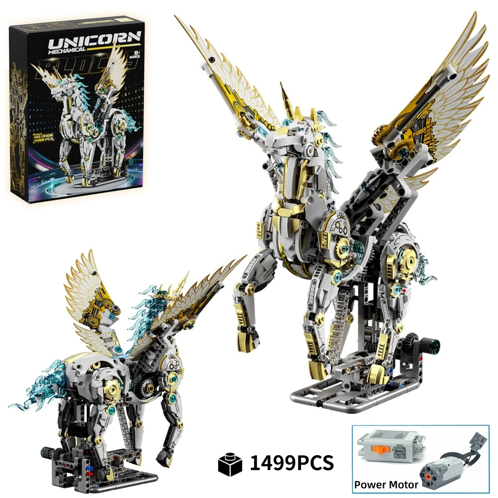 NEW Technical Mechanical Unicorn Pegasus Building Blocks 1499pcs Animal Linkage Model Light Bricks DIY Assembly Gift For Kids
NEW Technical Mechanical Unicorn Pegasus Building Blocks 1499pcs Animal Linkage Model Light Bricks DIY Assembly Gift For Kids