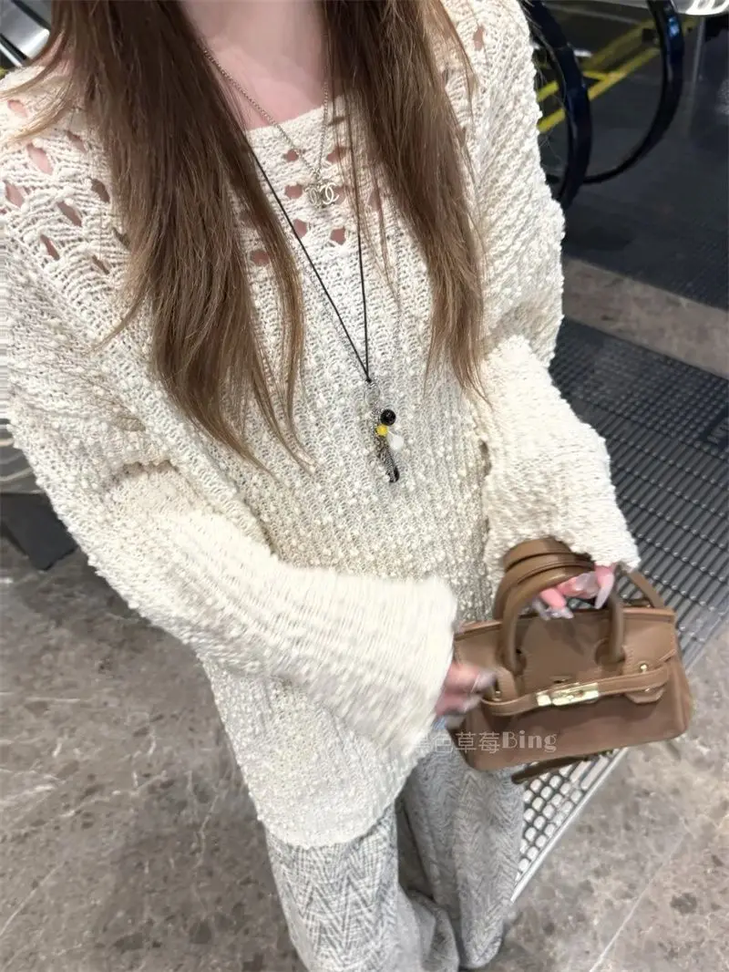 Koren Lazy Style Hollow Long-Sleeved Sweater Women Spring Autumn New Niche Design Loose Casual Versatile Mid-Length Sweater
Koren Lazy Style Hollow Long-Sleeved Sweater Women Spring Autumn New Niche Design Loose Casual Versatile Mid-Length Sweater