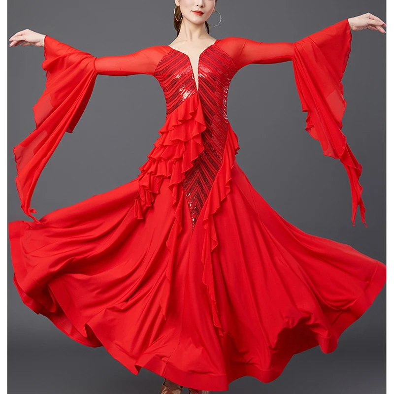 Modern Daance Dress For Women's Ballroom Dance Customes Waltz Dress Competition Performance Outfit Modern Big Swing Dance Dress
Modern Daance Dress For Women's Ballroom Dance Customes Waltz Dress Competition Performance Outfit Modern Big Swing Dance Dress