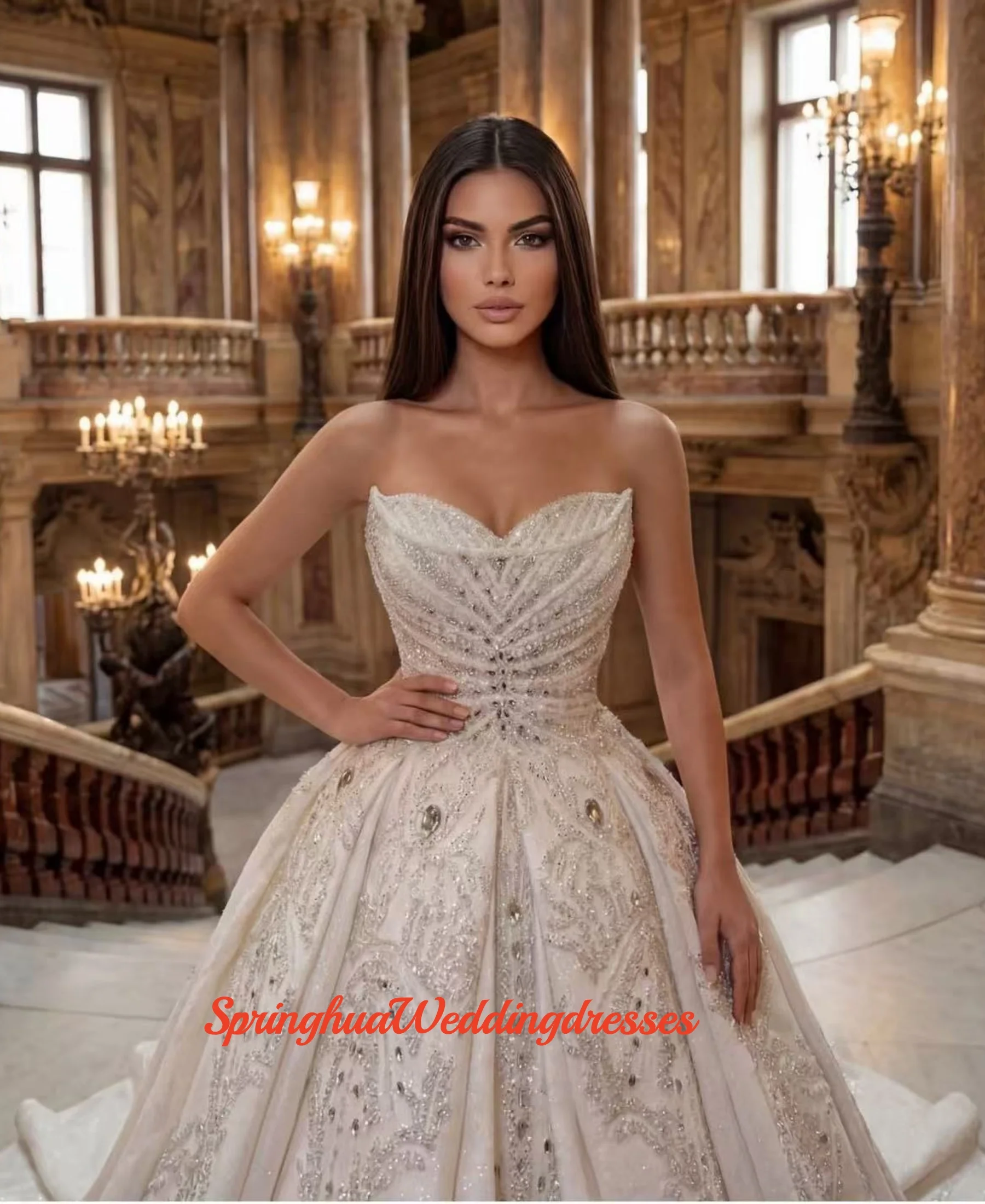 Customized Luxury Full Beading Pearls Ball Gown Wedding Dresses Lace Off Shoulder Sleeveless Bridal Gowns Vestidos De Novia
Customized Luxury Full Beading Pearls Ball Gown Wedding Dresses Lace Off Shoulder Sleeveless Bridal Gowns Vestidos De Novia