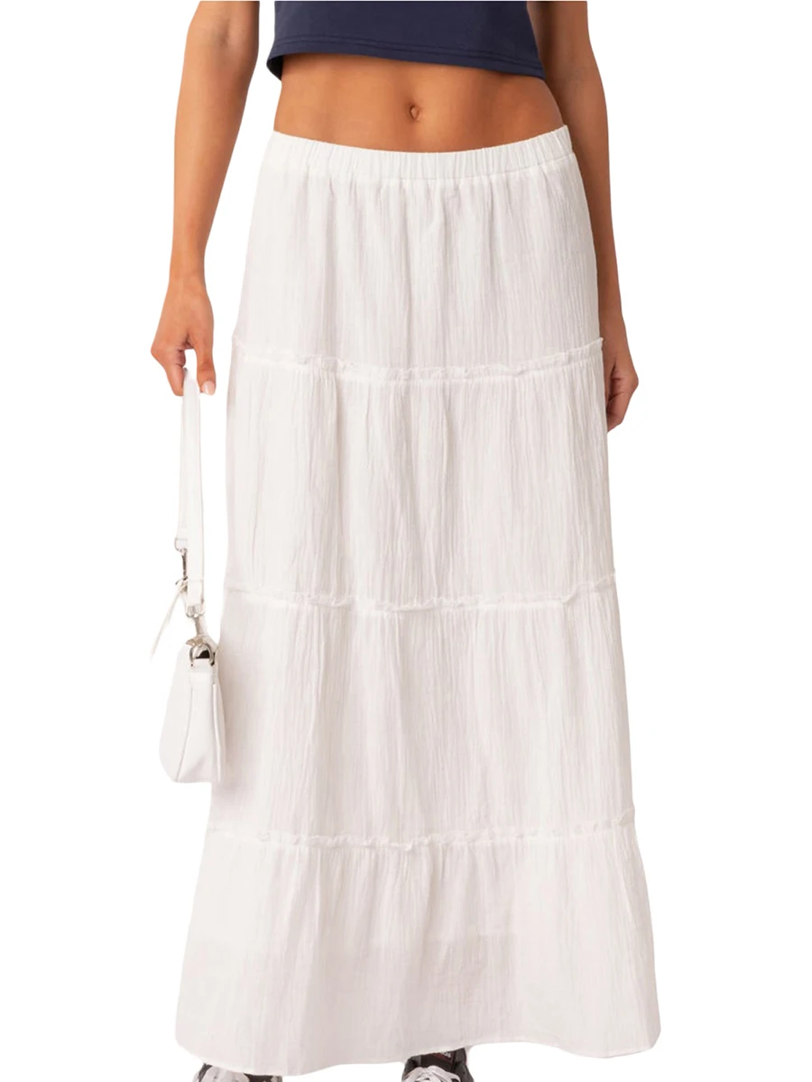 Women Summer Maxi Skirt Elastic High Waist Flowy Swing Boho Casual Tiered A-Line Long Skirts
Women Summer Maxi Skirt Elastic High Waist Flowy Swing Boho Casual Tiered A-Line Long Skirts