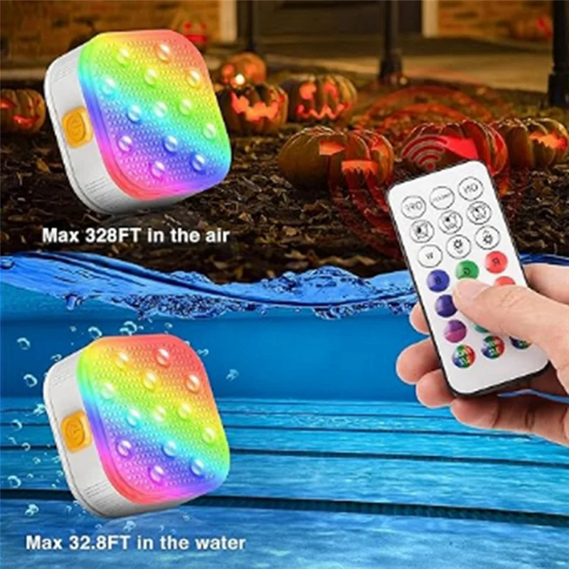 4Pcs Rechargeable Submersible Pool Lights With Remote, IP68 Waterproof 16 Color Changing LED Lights With Glue
4Pcs Rechargeable Submersible Pool Lights With Remote, IP68 Waterproof 16 Color Changing LED Lights With Glue