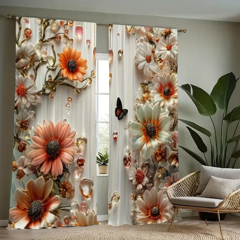 2Pcs Flower butterfly print curtains,suitable for bedroom,living room kitchen decoration,home decoration,window decoration
2Pcs Flower butterfly print curtains,suitable for bedroom,living room kitchen decoration,home decoration,window decoration