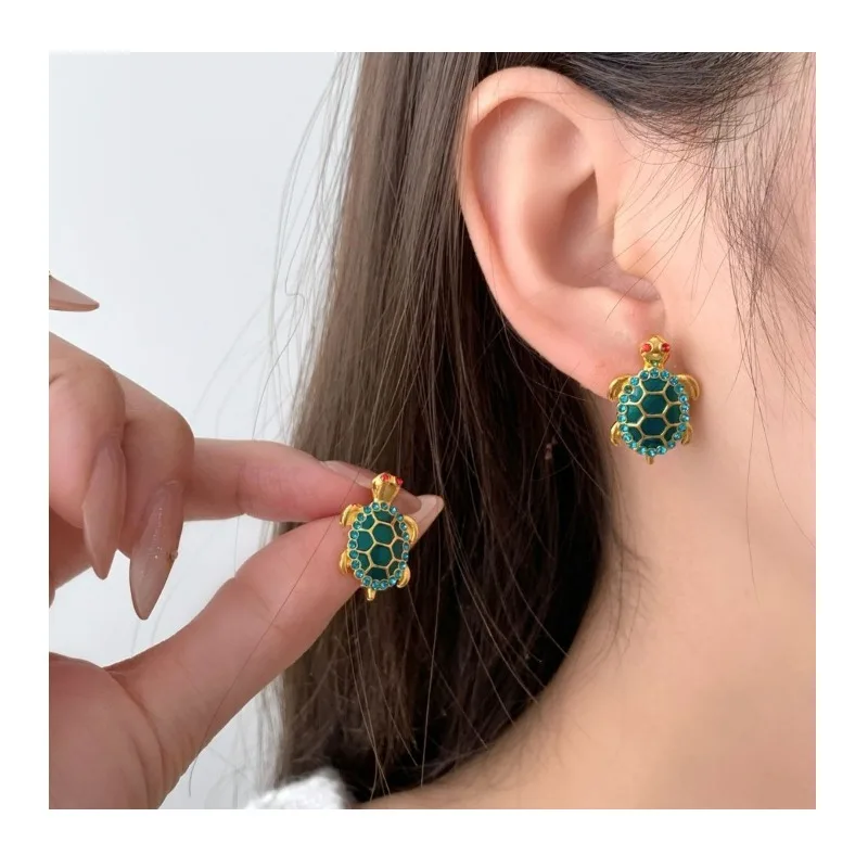 Auspicious Money Turtle with Diamond Stud Earrings Turtle Stud Earrings Personalized Style High Sense Fashion Earrings
Auspicious Money Turtle with Diamond Stud Earrings Turtle Stud Earrings Personalized Style High Sense Fashion Earrings