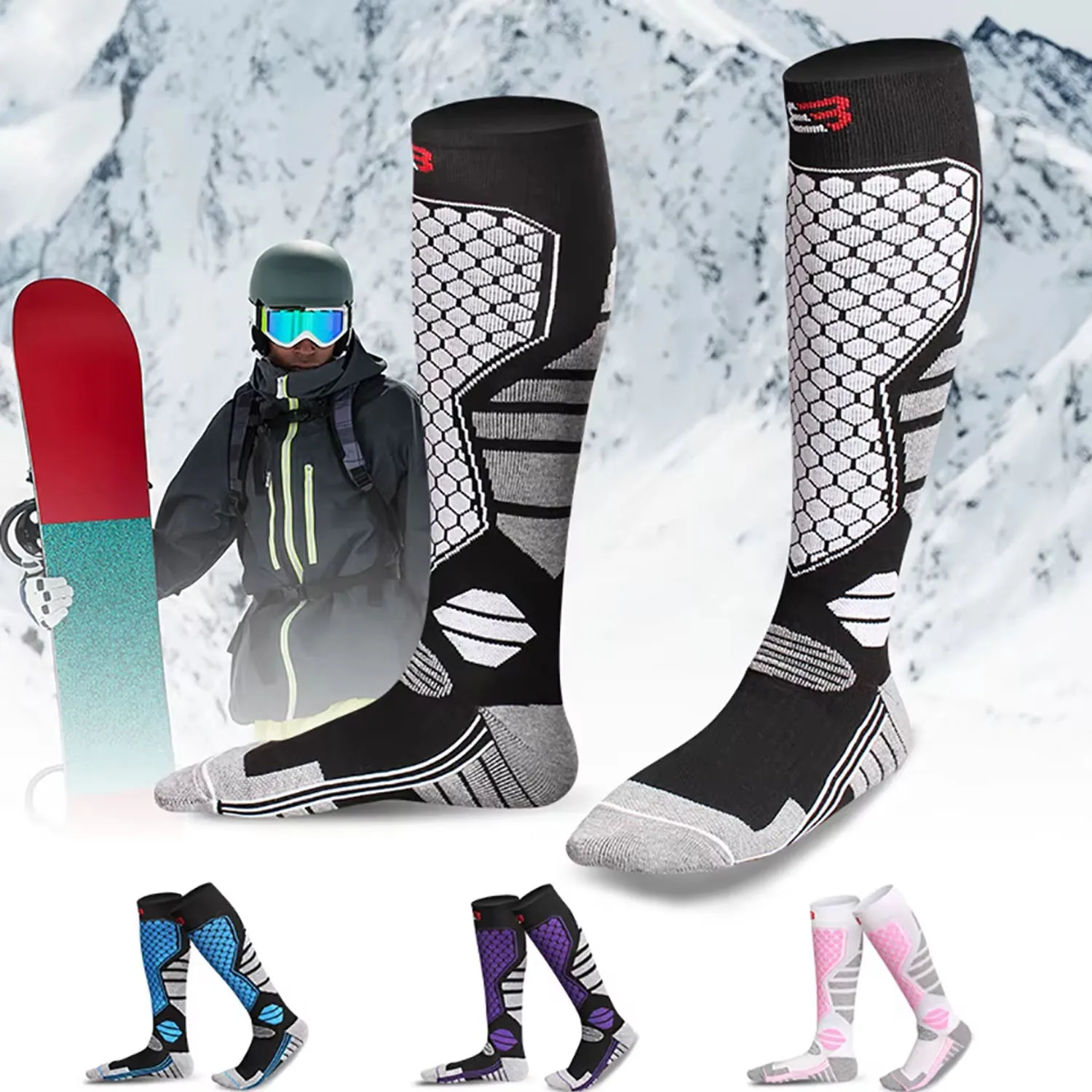 New Winter Warm Ski Socks Anti-slip Thickened Compression Snowboard Socks Thermal Moisture-wicking Knee High Socks
New Winter Warm Ski Socks Anti-slip Thickened Compression Snowboard Socks Thermal Moisture-wicking Knee High Socks