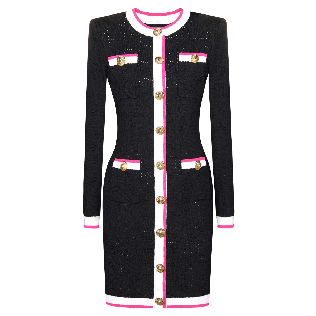 Two Color Fashion Brand New Hollow Out Heart Knitted Elastic Round Neck Long Sleeved Single Breasted Slim And Sexy Women's Dress
Two Color Fashion Brand New Hollow Out Heart Knitted Elastic Round Neck Long Sleeved Single Breasted Slim And Sexy Women's Dress