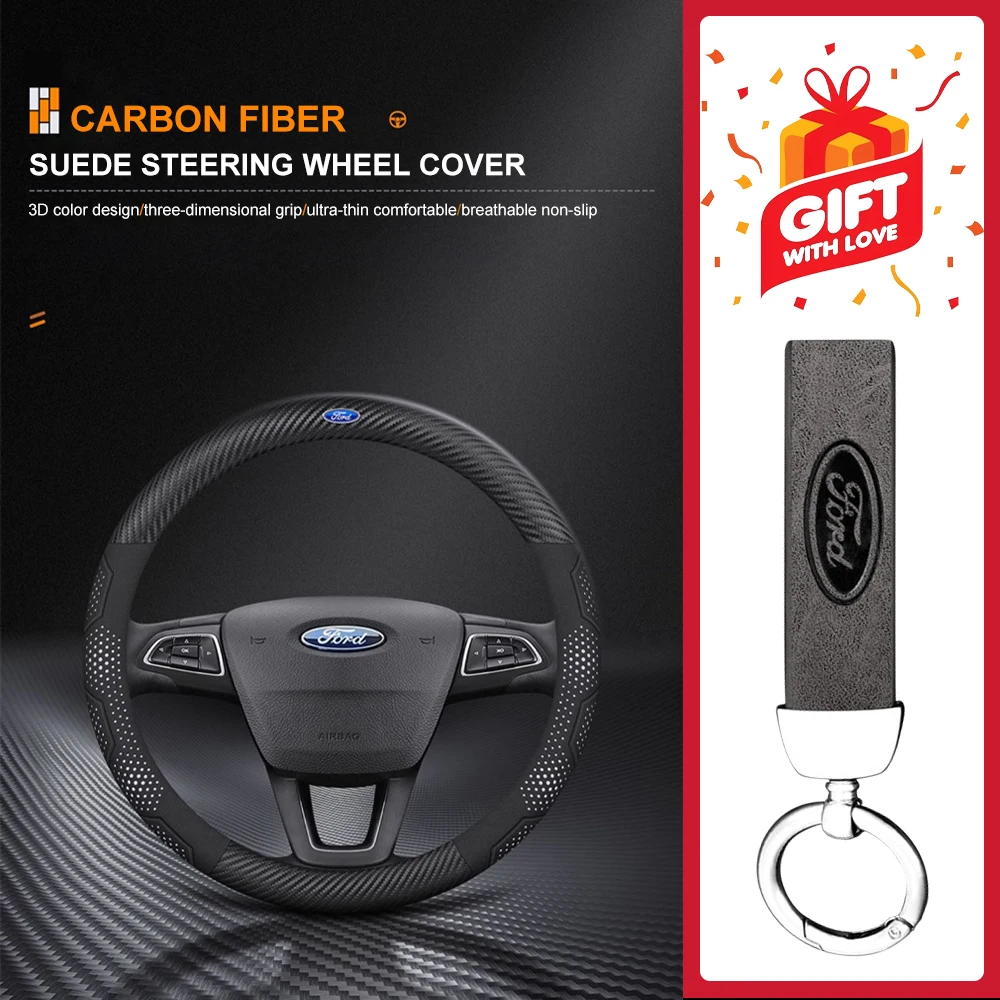 Car Steering Wheel Cover For Ford Focus Fusion Mondeo Kuga Fiesta MK7 Escort Explorer Edge 2 4 MK2 MK4 Carbon Fiber Leather 38cm
Car Steering Wheel Cover For Ford Focus Fusion Mondeo Kuga Fiesta MK7 Escort Explorer Edge 2 4 MK2 MK4 Carbon Fiber Leather 38cm