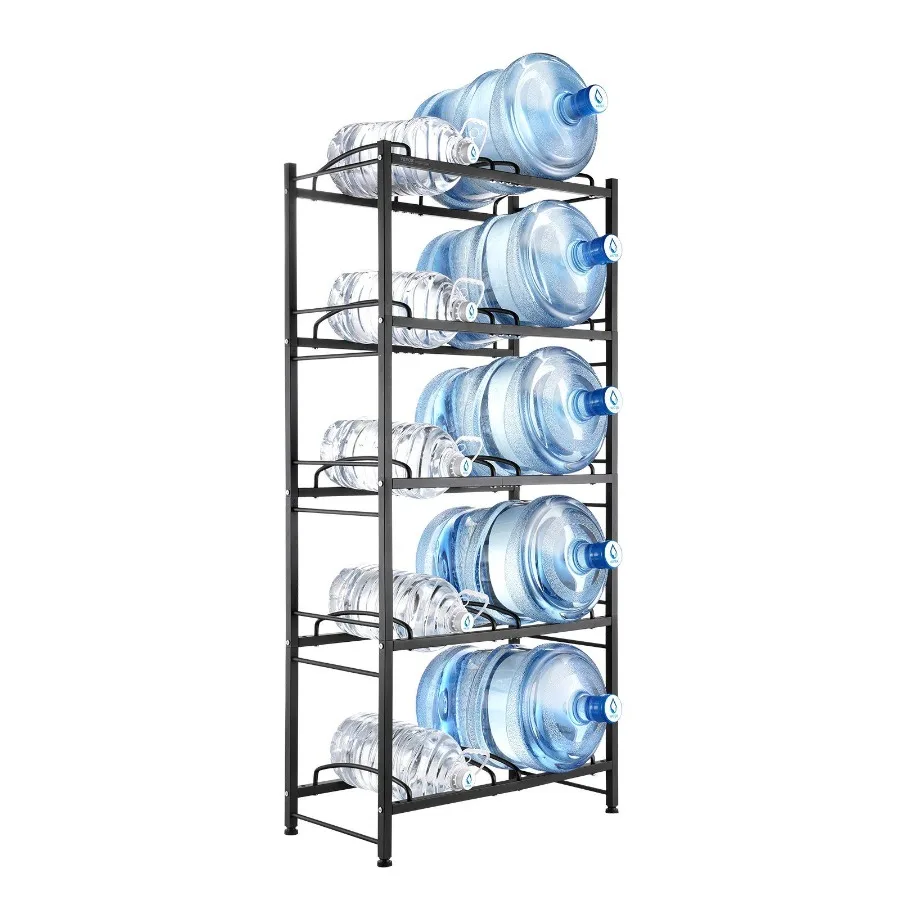 5Tier Water Jug Holder Double Row Water Bottle Rack for 10 Bottles Black
5Tier Water Jug Holder Double Row Water Bottle Rack for 10 Bottles Black
