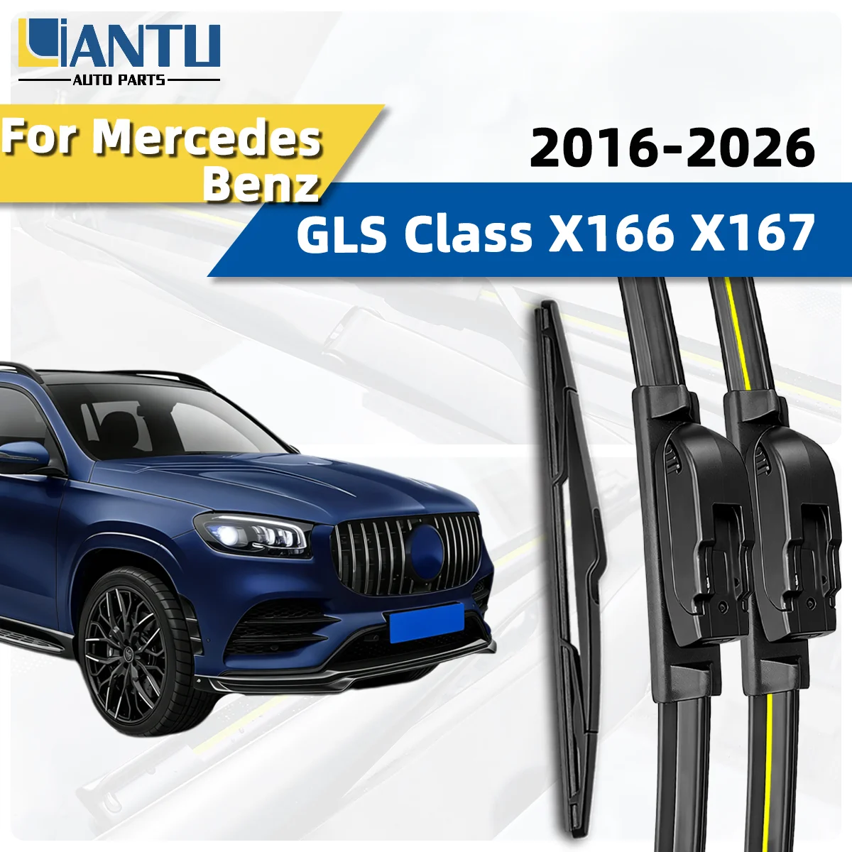 3PCS Front Rear Wiper Blades Fit For Mercedes Benz GLS Class X166 X167 2016-2026 Car Premium Quiet Streak-Free Auto Accessories
3PCS Front Rear Wiper Blades Fit For Mercedes Benz GLS Class X166 X167 2016-2026 Car Premium Quiet Streak-Free Auto Accessories