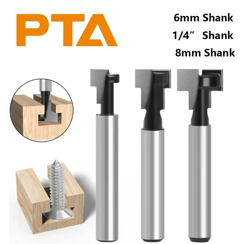 3PCS 6mm/6.35mm/8mm Shank Black Keyhole Bit T-Slot Cutter Router Bit Woodworking Milling Cutter For Wood Tools Face Mill End
3PCS 6mm/6.35mm/8mm Shank Black Keyhole Bit T-Slot Cutter Router Bit Woodworking Milling Cutter For Wood Tools Face Mill End