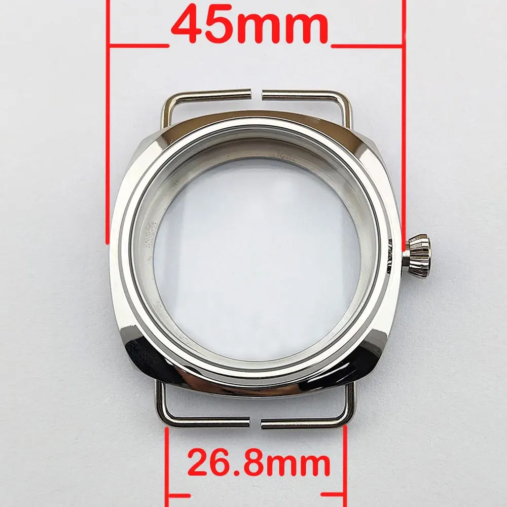 45mm case ETA6497 case stainless steel case with transparent back waterproof case suitable for ETA6497 movement watch accessorie
45mm case ETA6497 case stainless steel case with transparent back waterproof case suitable for ETA6497 movement watch accessorie