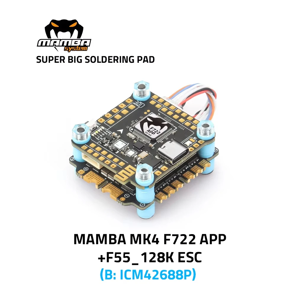Diatone MAMBA F722 APP MK4 WIFI/DJI Flight Controller Stack F7 45A/55A/65A 128K BLHeli32 ESC 6S 4in1 Dshot1200 Brushless ESC
Diatone MAMBA F722 APP MK4 WIFI/DJI Flight Controller Stack F7 45A/55A/65A 128K BLHeli32 ESC 6S 4in1 Dshot1200 Brushless ESC