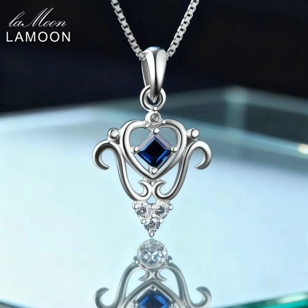 LAMOON Natural Sapphire Gemstone Pendant Necklace For Women Simple 925 Sterling Silver Chain Pendant Necklace Fine Jewelry Gift
LAMOON Natural Sapphire Gemstone Pendant Necklace For Women Simple 925 Sterling Silver Chain Pendant Necklace Fine Jewelry Gift