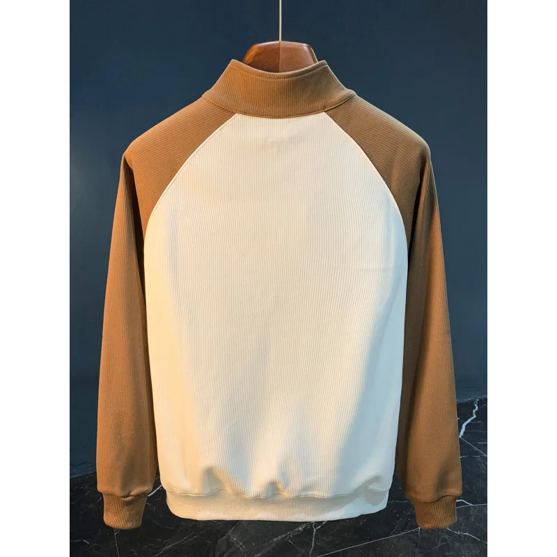 Splicing contrasting color stand up collar half cardigan sweatshirt men in autumn, new loose casual long sleeved top
Splicing contrasting color stand up collar half cardigan sweatshirt men in autumn, new loose casual long sleeved top