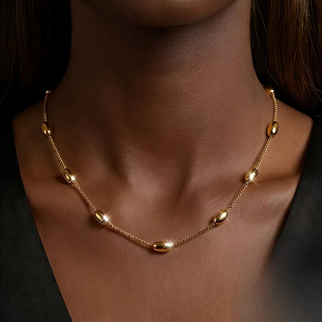 Anti Allergy Stainless Steel Beaded Necklace Anti Fade Comfortable Fashion Jewelry Elegant Women Pendant Necklace Daily Wear
Anti Allergy Stainless Steel Beaded Necklace Anti Fade Comfortable Fashion Jewelry Elegant Women Pendant Necklace Daily Wear