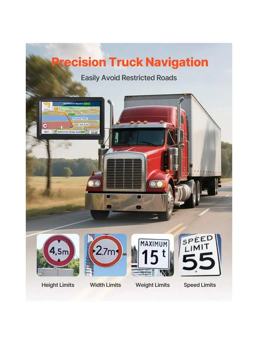 7-Inch Truck-Specific GPS Navigator With 16GB Storage, Lifetime Maps, Voice Guidance, Speed & Red Light Alerts,
7-Inch Truck-Specific GPS Navigator With 16GB Storage, Lifetime Maps, Voice Guidance, Speed & Red Light Alerts,