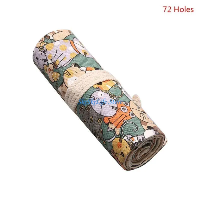 E65E Cartoon for Cat 12/24/36/48/72 Holes Canvas Roll Pen Curtain Pencil Bag for Case Makeup Wrap Holder Storage
E65E Cartoon for Cat 12/24/36/48/72 Holes Canvas Roll Pen Curtain Pencil Bag for Case Makeup Wrap Holder Storage