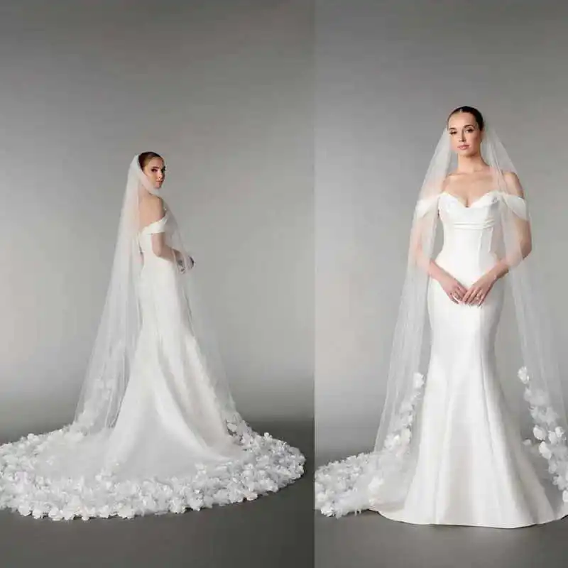 Sweety Wedding Veil 3D Appliques Lace Cathedral Length Bride Veils With Comb High Quality Customized velo de novia
Sweety Wedding Veil 3D Appliques Lace Cathedral Length Bride Veils With Comb High Quality Customized velo de novia