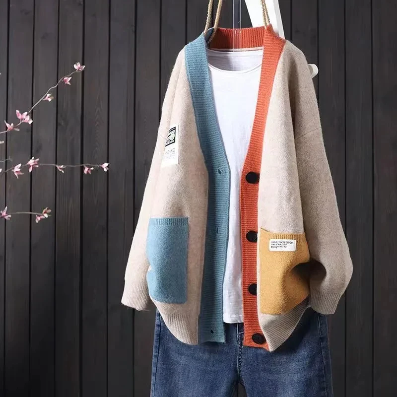 Fall 2025 New Product - Colorful Striped Loose-Sleeved Contrast Knit Blouse for Women, Casual Thick Buttoned Sweater Coat
Fall 2025 New Product - Colorful Striped Loose-Sleeved Contrast Knit Blouse for Women, Casual Thick Buttoned Sweater Coat