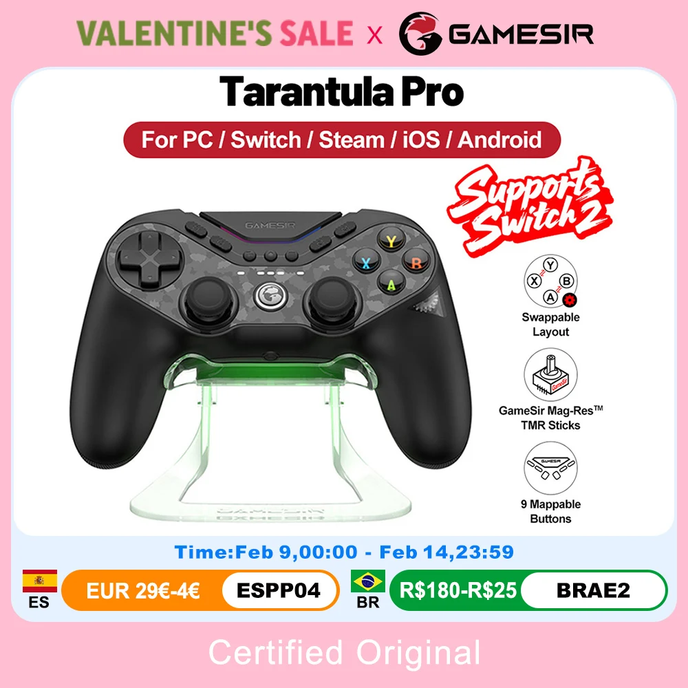 Геймпады GameSir Tarantula Pro, ПК для Nintendo Switch 2, переключатель iOS, Android, контроллер TMR, джойстик NFC 9, кнопка с возможностью картирования
Геймпады GameSir Tarantula Pro, ПК для Nintendo Switch 2, переключатель iOS, Android, контроллер TMR, джойстик NFC 9, кнопка с возможностью картирования