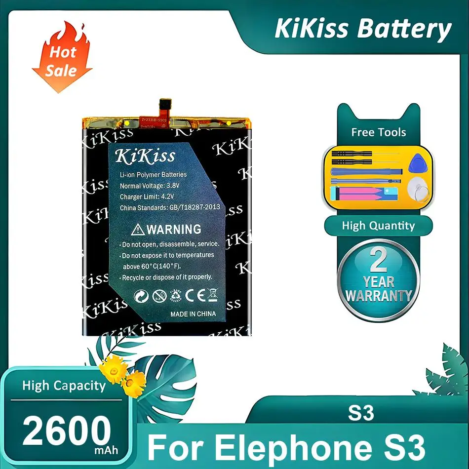 KiKiss Battery For Elephone S3,S3,2600mAh
KiKiss Battery For Elephone S3,S3,2600mAh