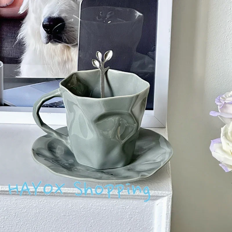 Creative Fold Hand Pinched Ceramic Mug Nordic Style Simple Afternoon Tea Cup Plate Sets Ins Coffee Cups Women's Birthday Gifts
Creative Fold Hand Pinched Ceramic Mug Nordic Style Simple Afternoon Tea Cup Plate Sets Ins Coffee Cups Women's Birthday Gifts