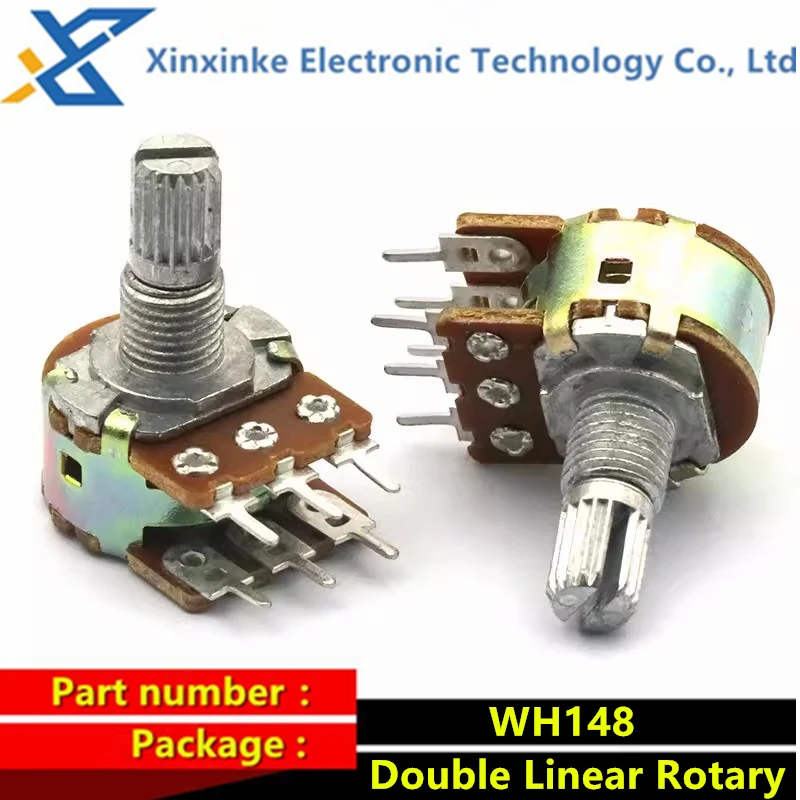 5PCS WH148 B1K 2K 5K10K 20K 50K 100K 500K B1M Ohm 6PIN 20MM Resistor Double Linear Rotary Adjustable Potentiometer
5PCS WH148 B1K 2K 5K10K 20K 50K 100K 500K B1M Ohm 6PIN 20MM Resistor Double Linear Rotary Adjustable Potentiometer